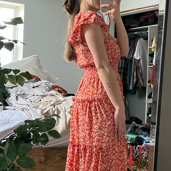 Sienna sky midi orange dress - Picture 3 of 3